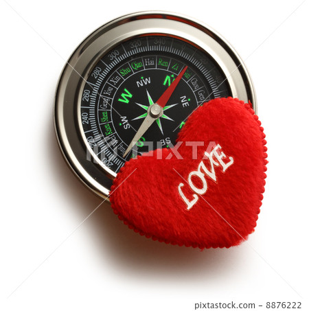 Compass and red heart 8876222