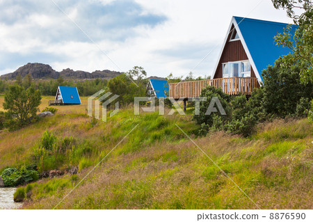Typical Holiday Houses at North Iceland Typical Holiday Houses at North Iceland 8876590