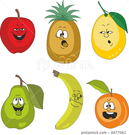 Emotion cartoon fruits set 010 Emotion cartoon fruits set 010 8877062
