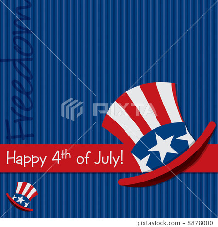 Patriotic Uncle Sam hat 4th of July card in... - Stock Illustration ...