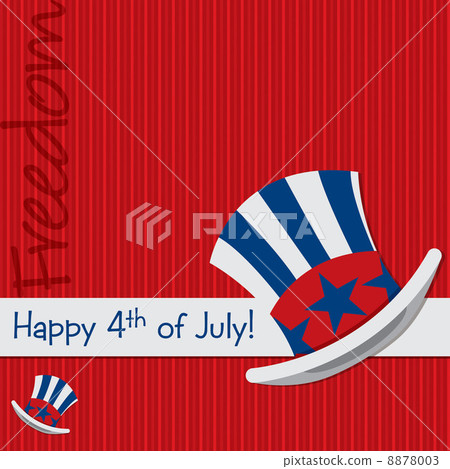 Patriotic Uncle Sam hat 4th of July card in... - Stock Illustration ...