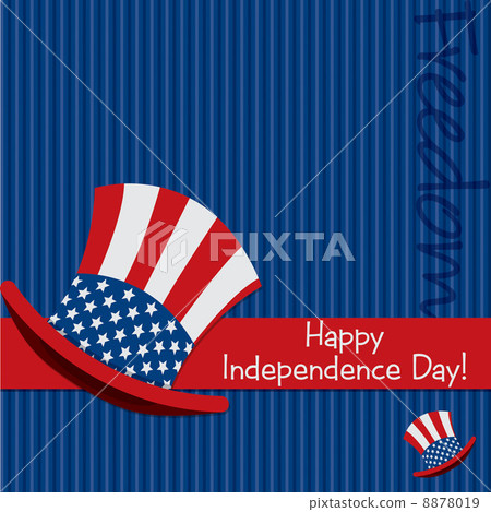 Patriotic Uncle Sam hat 4th of July card in... - Stock Illustration ...