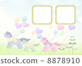 Horse parent and child and balloon (frame) 8878910