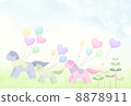 Horse parent and child and balloon 8878911