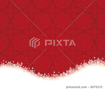 Christmas red embroidery and snow background 8879335