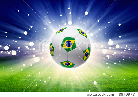 Soccer ball with brazil flag 8879978