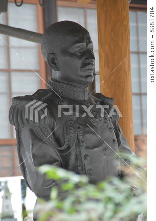 Bust of Akiyama Masayuki (Akiyama brothers birth place / Matsuyama shi walking town in Ehime prefecture) 8881704