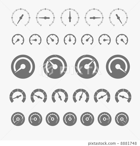 Different phases of speedometer icons 8881748