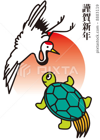 Crane and turtle postcard Crane and turtle postcard 8883119