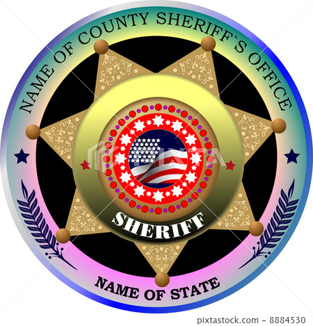 Sheriff's badge on a white background. Vector illustration 8884530