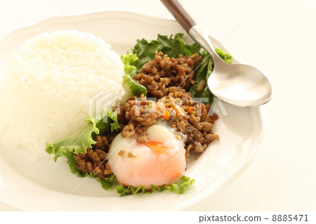 Dry curry and rice - Stock Photo [8885471] - PIXTA