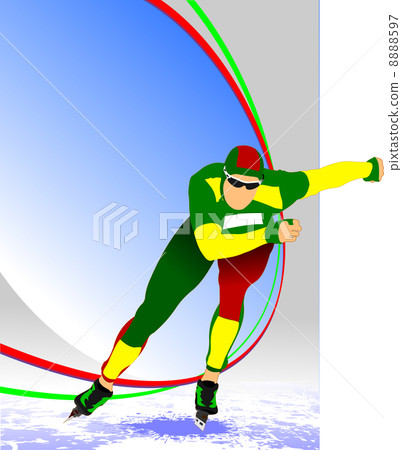 Speed skating. Vector illustration for designers Speed skating. Vector illustration for designers 8888597