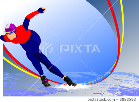 Speed skating. Vector illustration for designers Speed skating. Vector illustration for designers 8888598