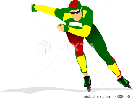 Speed skating. Vector illustration for designers Speed skating. Vector illustration for designers 8888600