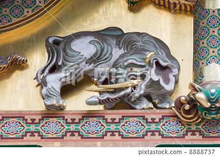 World heritage Toshogu Shrine Kamikin Sculpture of elephant (Nikko city, Tochigi prefecture) 8888737