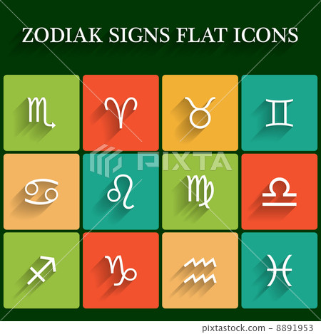 Signs of the zodiac. Vector flat icons Signs of the zodiac. Vector flat icons 8891953