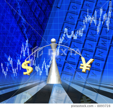 Foreign exchange pendulum at the financial market / yen / dollar 8893728