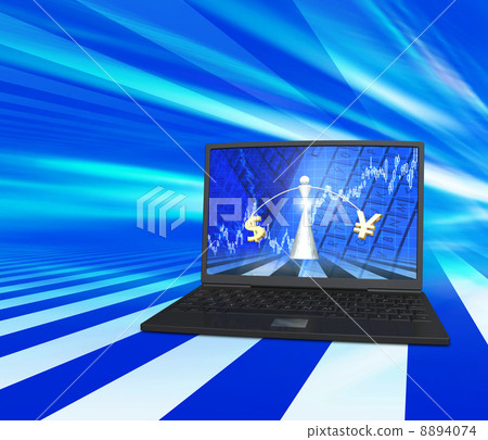 Foreign exchange pendulum at the financial market / yen / dollar 8894074