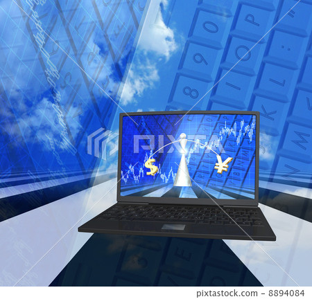 Foreign exchange pendulum at the financial market / yen / dollar 8894084