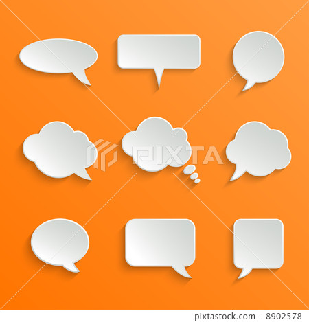 Abstract White Speech Bubbles Set - Stock Illustration [8902578] - PIXTA