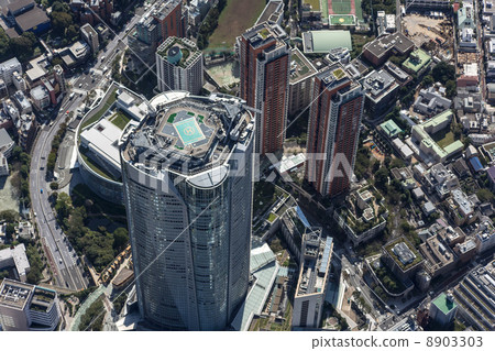 Aerial view of Roppongi Hills near Minato-ku, Tokyo 8903303