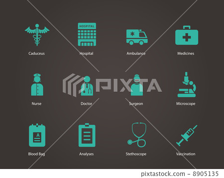 Hospital icons. 8905135