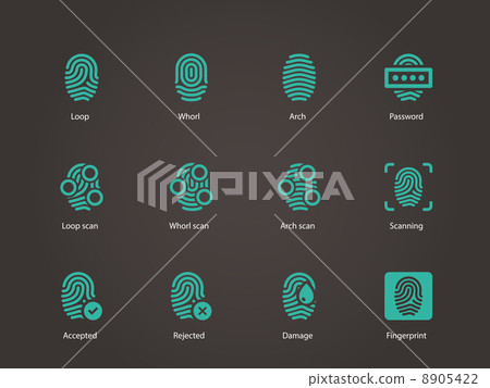 Fingerprint icons. 8905422