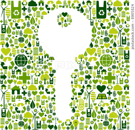 Key with green icons background Key with green icons background 8905824
