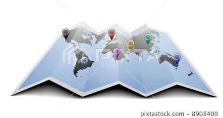 world map with markers world map with markers 8908400