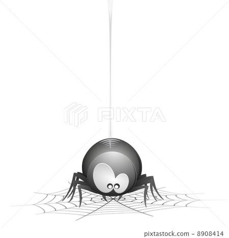 Cartoon Spider with cobweb Cartoon Spider with cobweb 8908414