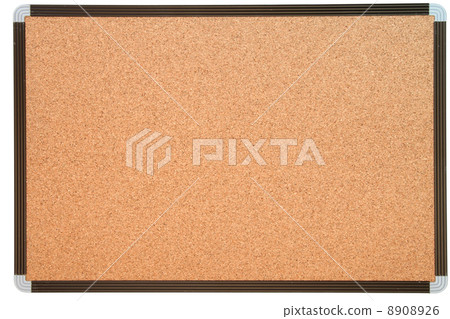 empty notice cork board with white frame 8908926