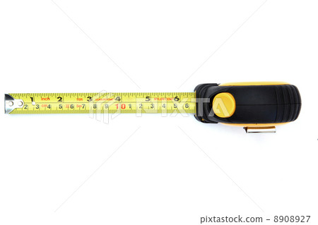 measuring tape on white from top 8908927