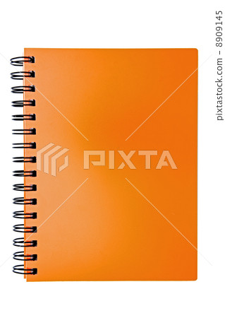 isolated blank orange ring binding book 8909145
