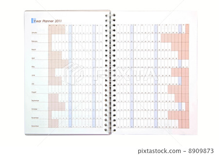isolated yearly business project planner book. isolated yearly business project planner book. 8909873