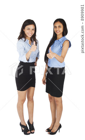 Young business women with thumbs up. 8909981