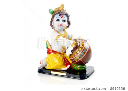 Hindu God Krishna over a white background 8910136