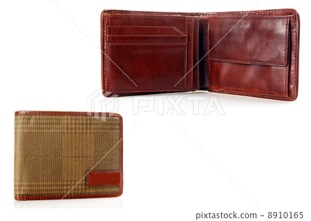 Mens leather wallet on a white background. Mens leather wallet on a white background. 8910165