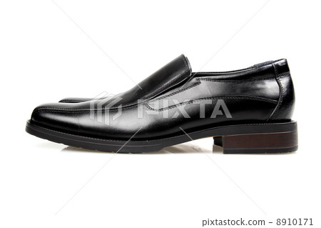 Black mans shoes on a white background. 8910171