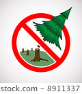 Stop cutting down live trees sign 8911337
