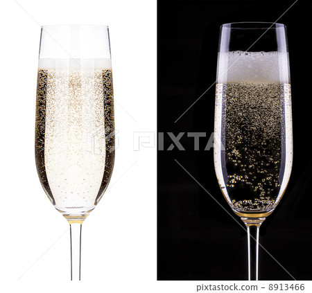 glass of champagne on a black and white glass of champagne on a black and white 8913466