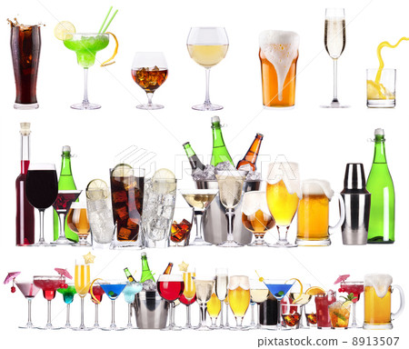 Set of different alcoholic drinks and cocktails Set of different alcoholic drinks and cocktails 8913507