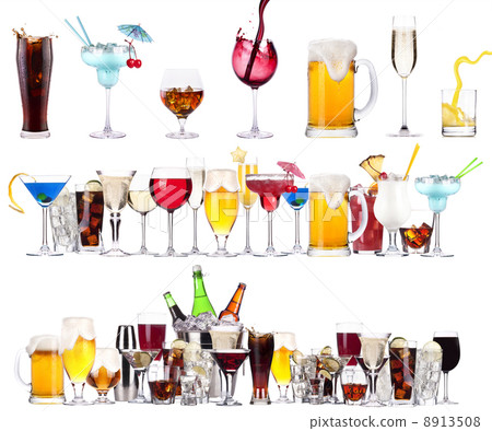 Set of different alcoholic drinks and cocktails Set of different alcoholic drinks and cocktails 8913508