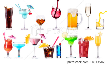 different images of alcohol isolated 8913587