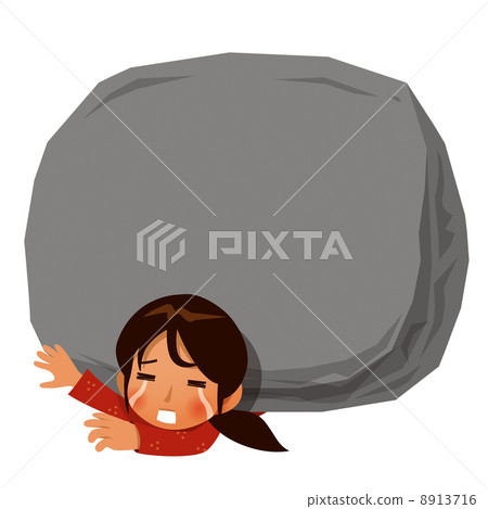 A woman crushed by a stone 8913716