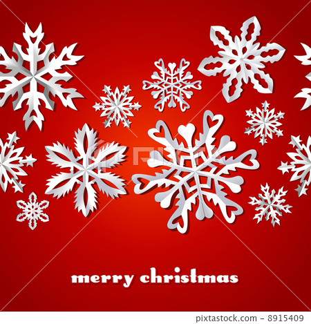 Christmas snowflakes red pattern 8915409