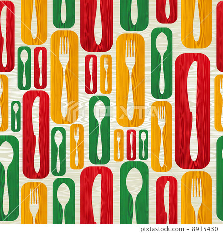 Seamless silverware wooden pattern Seamless silverware wooden pattern 8915430