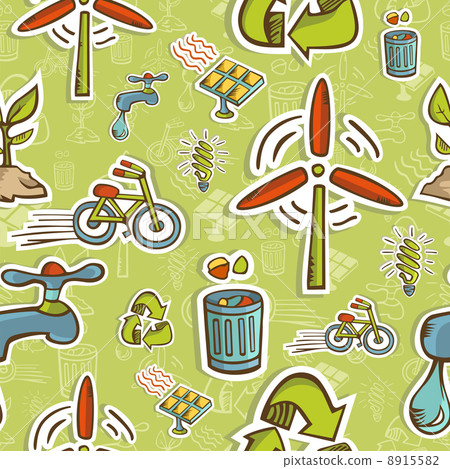 Go green icon set pattern 8915582