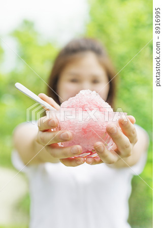 Women's hand with shaved ice Women's hand with shaved ice 8916995