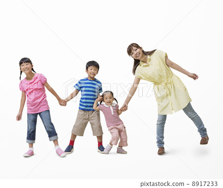 Japanese family connecting hands Japanese family connecting hands 8917233