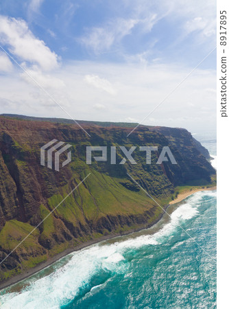 Hawaii Kauai Island Napali Coast Milori State Park Aerial photograph 8917895